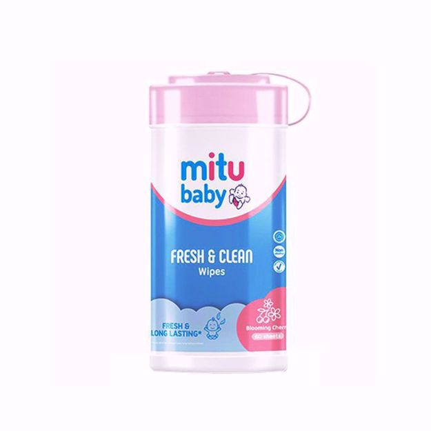 Picture of Mitu Baby Wipes Blooming Cherry Bottle - 60 Sheets